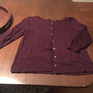 Maroon button- backed sweater